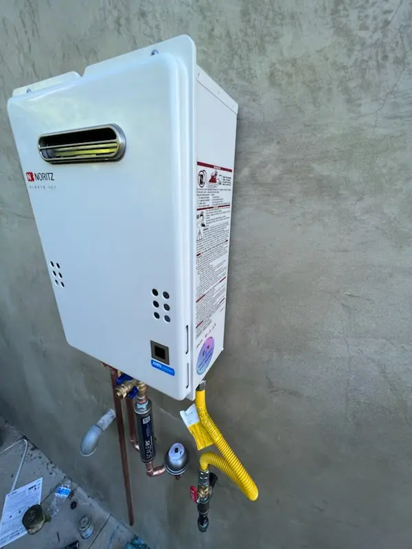 Tankless water heater installation for Larkin homes